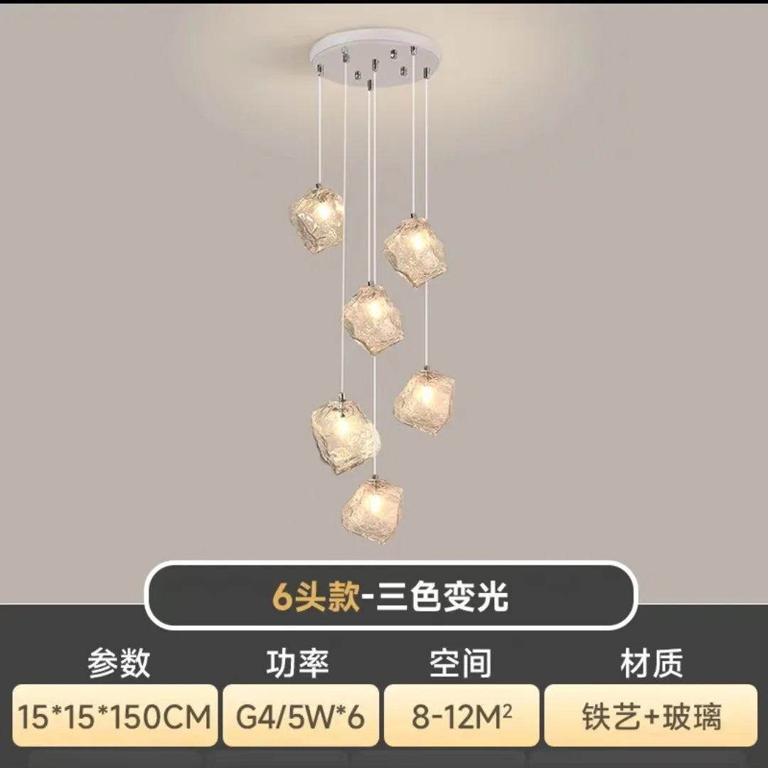 Afralia™ Cube Chandelier Pendant Lights for Restaurant Loft Stairwell Bedroom Art Décor