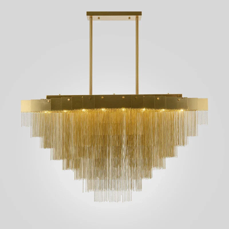 Afralia™ Tassel Long Chain Smart Chandelier for Elegant Living Spaces