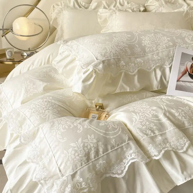 Afralia™ Silk Jacquard Bedding Sets: Summer Cool Quilt Cover Set, Various Sizes