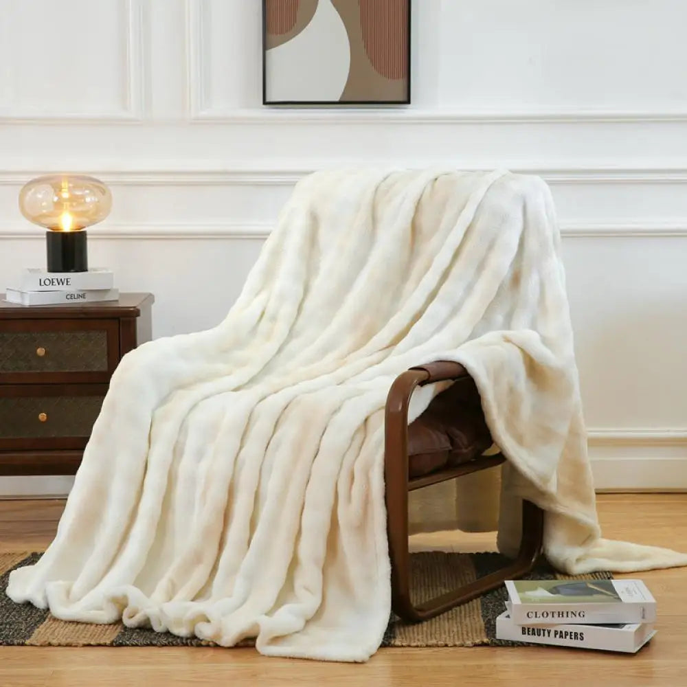 Afralia™ Fuzzy Faux Fur Blanket - Soft & Cozy Reversible Throw for Sofa & Bed