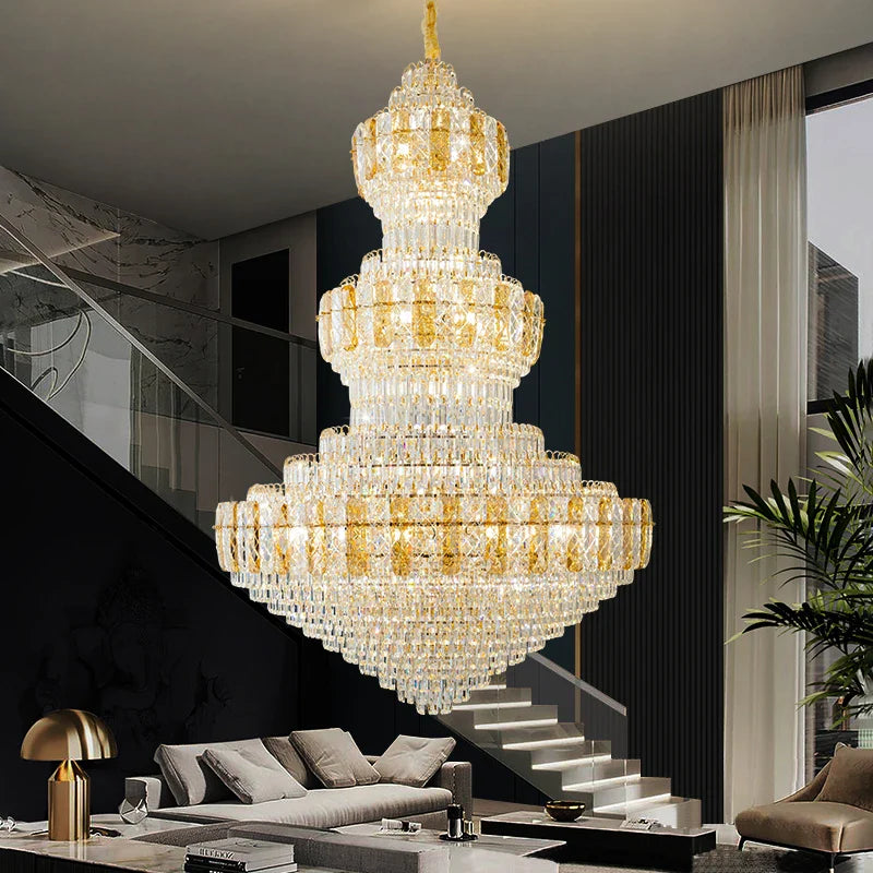 Afralia™ Crystal Duplex Headlight in Luxury European Style for Living Room & Hotel Lobby