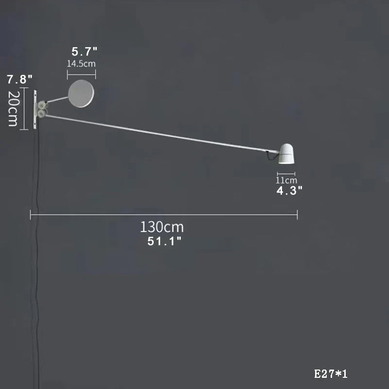 Afralia™ Modern Black/Red Wall Lamp, Adjustable Long Arm Position, Home Decor Mood Light