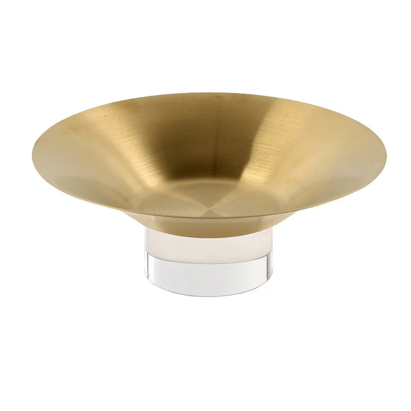 Afralia™ Round Metal Fruit Platter Tray Snack Bowl for Home Decoration and Storage