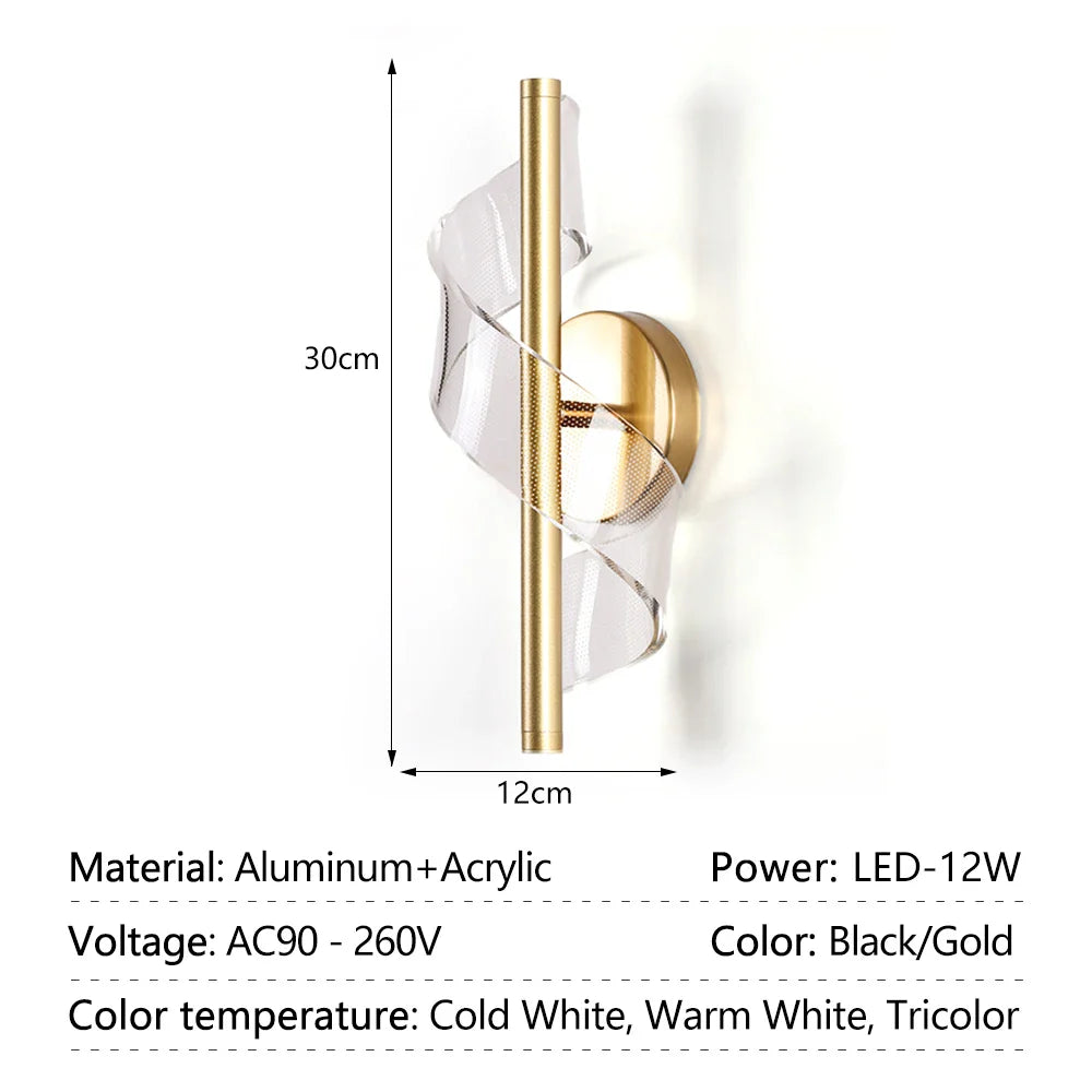 Afralia™ LED Indoor Wall Sconce Light for Living Room Bedroom Decor