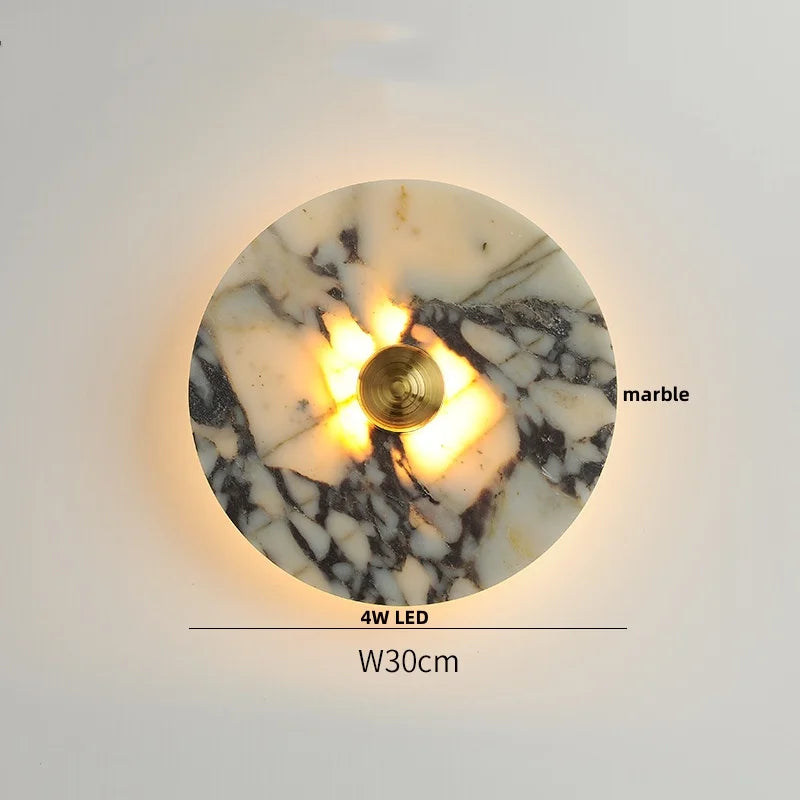 Afralia™ Marble LED Wall Sconce Light: Modern Nordic Home Decor for Living Room Bedroom