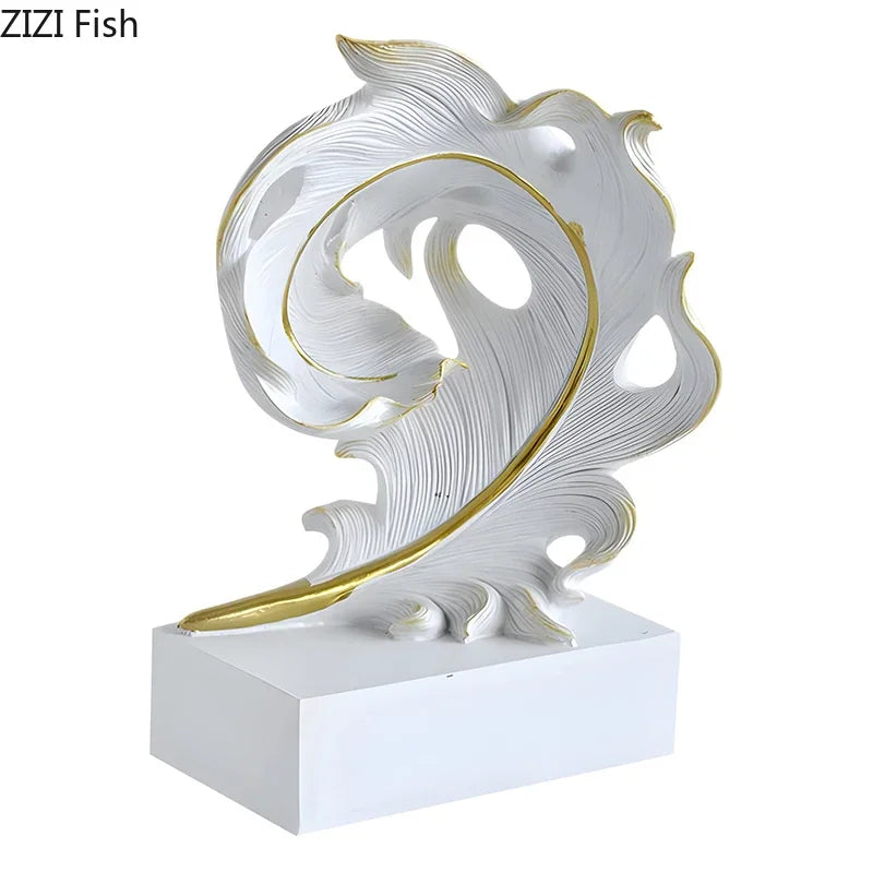 Afralia™ Phoenix Feather Resin Sculpture Desk Ornament for Aesthetic Room Decor