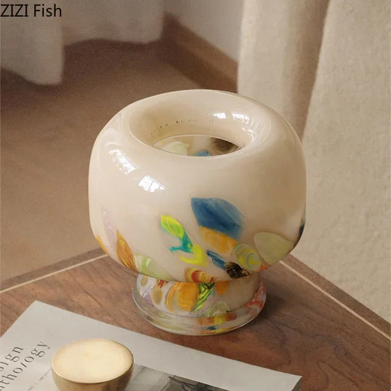 Afralia™ Mushroom Glass Vase: Unique Shape for Table Floral Arrangement and Room Decor