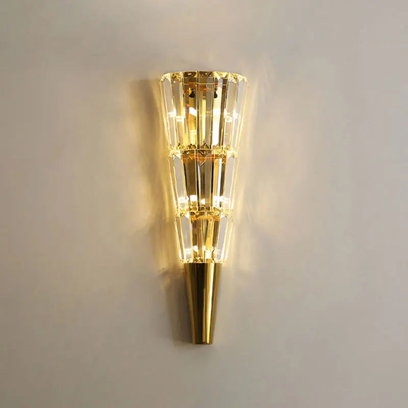 Afralia™ Nordic Crystal LED Wall Lamp - Golden Luxury for Bedroom and Living Room