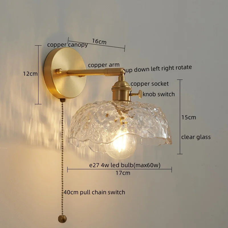 Afralia™ Green Glass LED Wall Lamps - Modern Home Decor Applique Murale