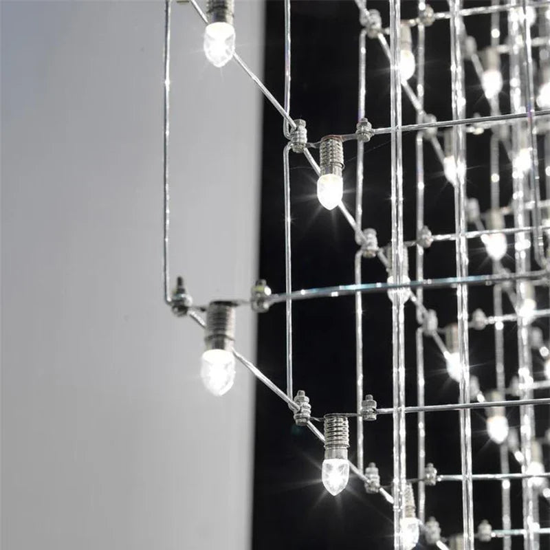 Afralia™ Cube LED Chandelier for Modern Luxury Living Room & Dining Office Hotel