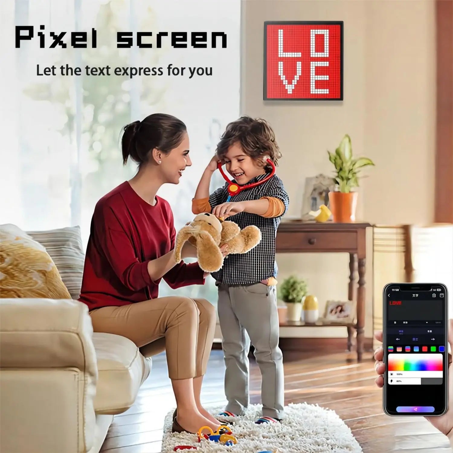 Afralia™ LED Pixel Display: Bluetooth App Control for Gaming Room Decor & Animation Frame