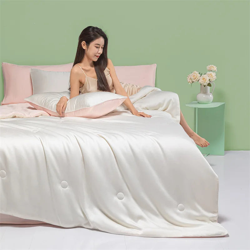 Afralia™ Cool Feel Summer Quilt: Grade A Ice, Extra Soft, Quick Drying Quilted Blanket