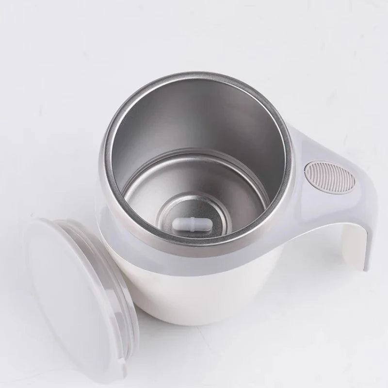 Afralia™ Smart Stainless Steel Magnetic Stirring Coffee Mug - Travel & Office Blender