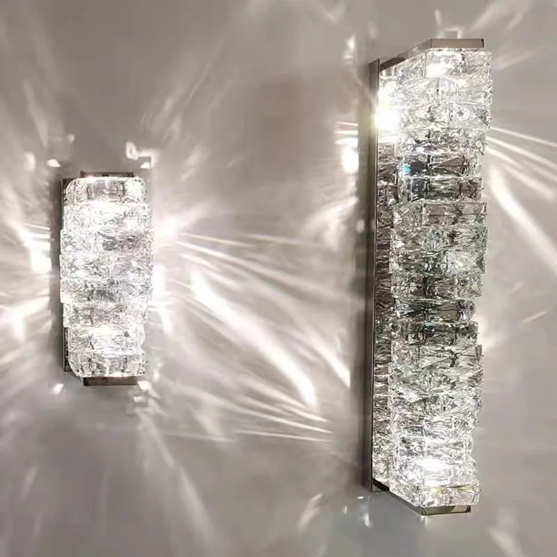 Afralia™ Crystal Wall Sconce: Elegant Bedroom & Living Room LED Wall Lamp