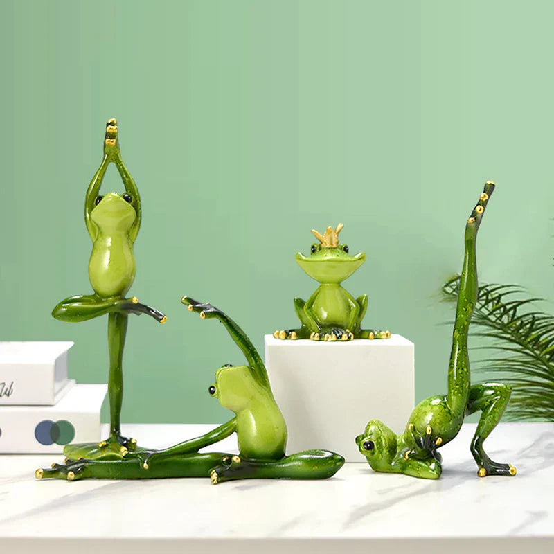 Afralia™ Mini Frog Figures: Interior Animal Statues for Home Office Decor & Gifts