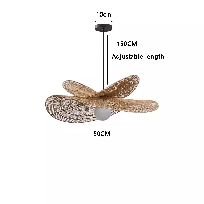 Afralia™ Rattan Pendant Light: Handmade Woven Hemp Rope Lampshade for Farmhouse Dining Room