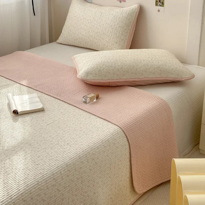 Afralia™ Double-Sided Cotton Bed Cover Quilted Tatami Mat, Soft & Anti-Slip Mattress