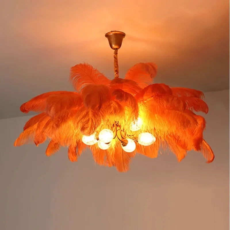 Afralia™ Bohemian Feather Pendant Light - Nordic LED Ceiling Chandelier