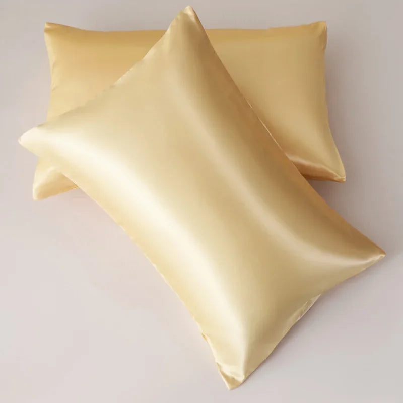 Afralia™ Silky Smooth King Size Satin Pillowcases Luxury Soft Skin-friendly Solid Color