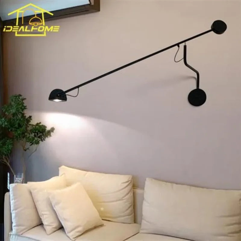Afralia™ Modern Industrial LED Wall Sconce - Adjustable Long Arm Rotatable Lamp