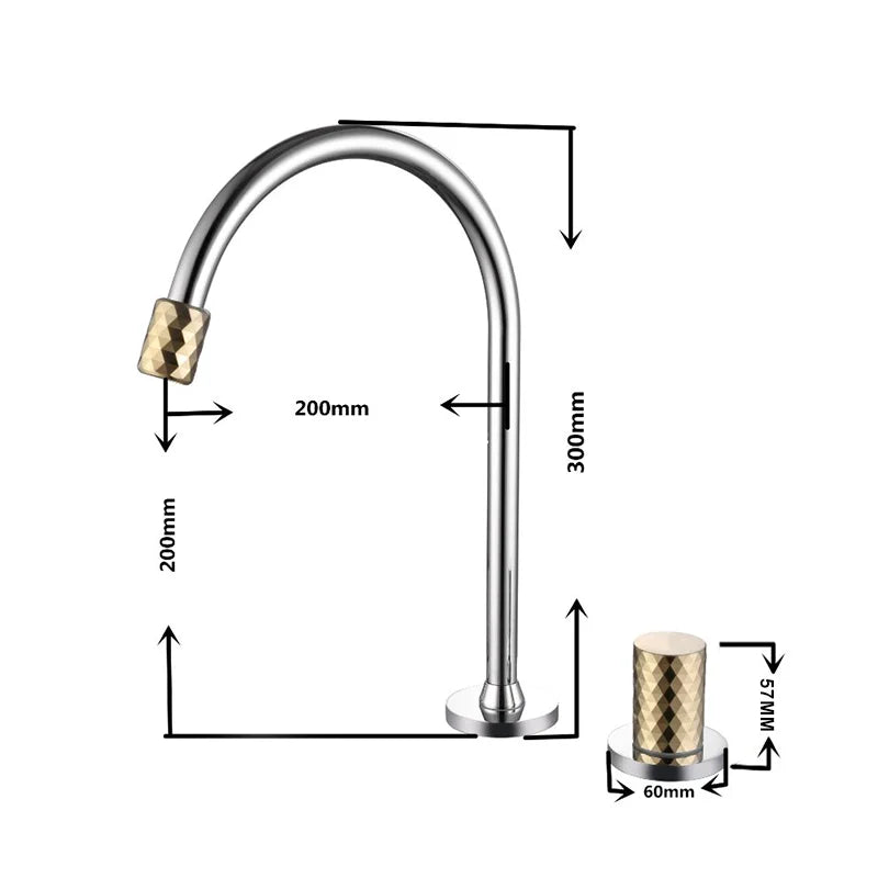 Afralia™ Brass Basin Faucet Brushed Gold Double Bracket Two Holes Hot Cold Mixer