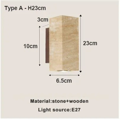 Afralia™ Taupe Marble Wall Lamp Up Down Design Japanese Style Sconce Light