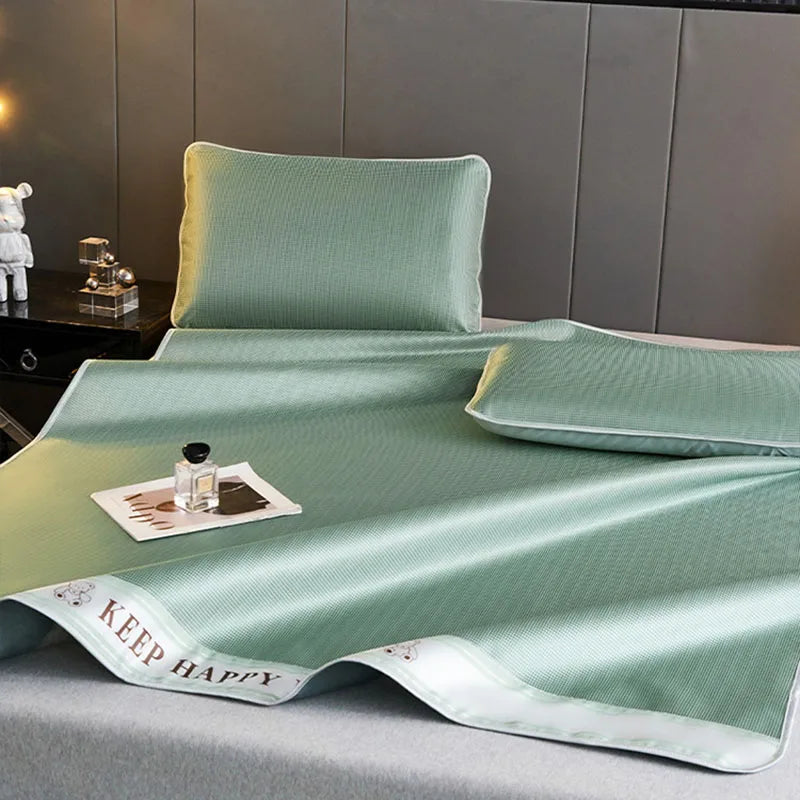 Afralia™ 1800D Cooling Fibres Bed Mat & Pillowcases Set for Summer Nights