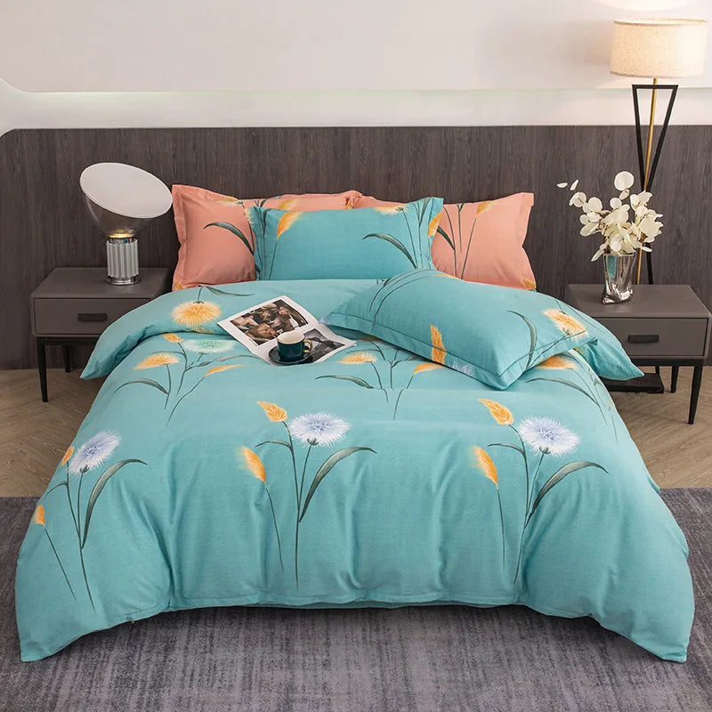 Afralia™ Luxury Cotton Printing Bedding Set - High Quality Cozy Double Quilt Cover Kit