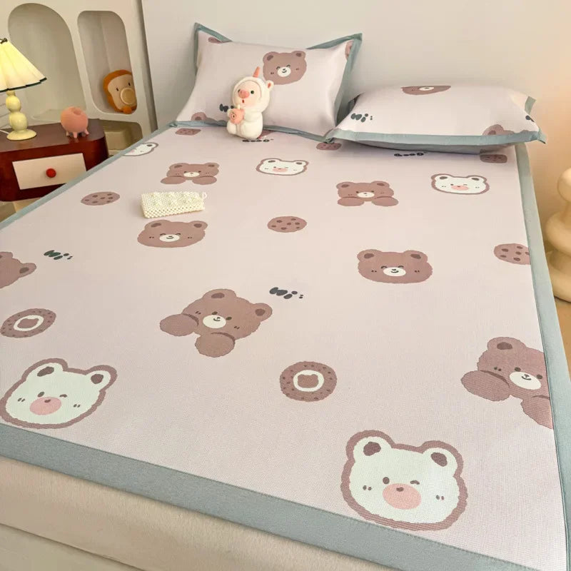 Afralia™ Antibacterial Pattern Mat Set | Skin-Friendly & Soft Mattress | Summer Air Conditioning