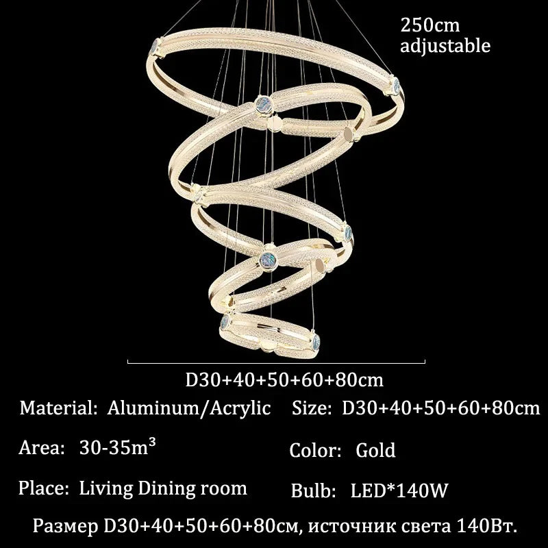 Afralia™ Modern Lustre Chandelier Ceiling Light - Luxury Pendant LED Lighting for Home Décor