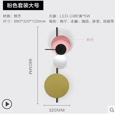 Afralia™ Round Plate LED Wall Sconce by Seascape Lamps for Hotel Decor