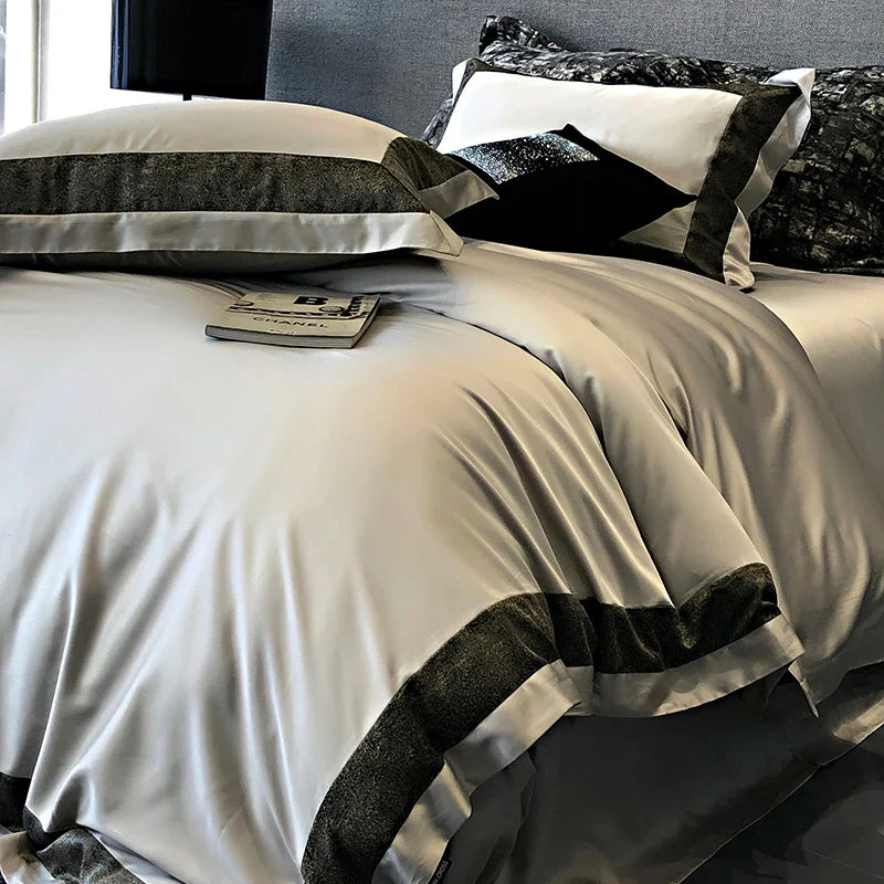 Afralia™ 1400TC Egyptian Cotton Luxury Bedding Set with Duvet Cover, Sheet, Pillowcases