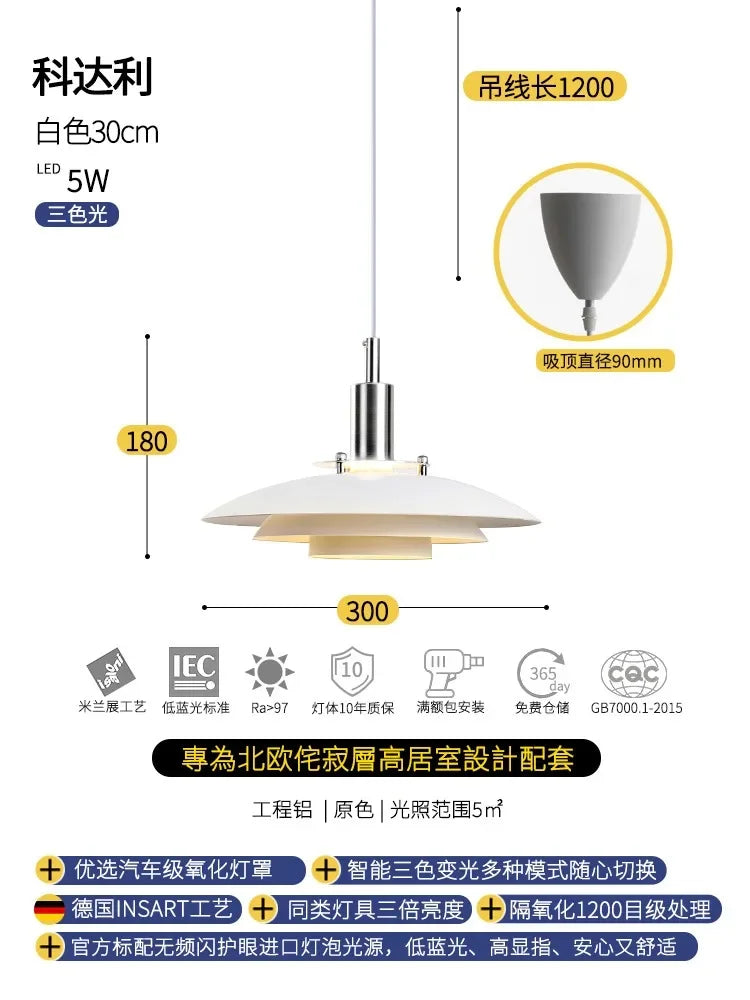 Afralia™ Bauhaus Flying Saucer Pendant Light LED E27 Black/White Office Restaurant Bar
