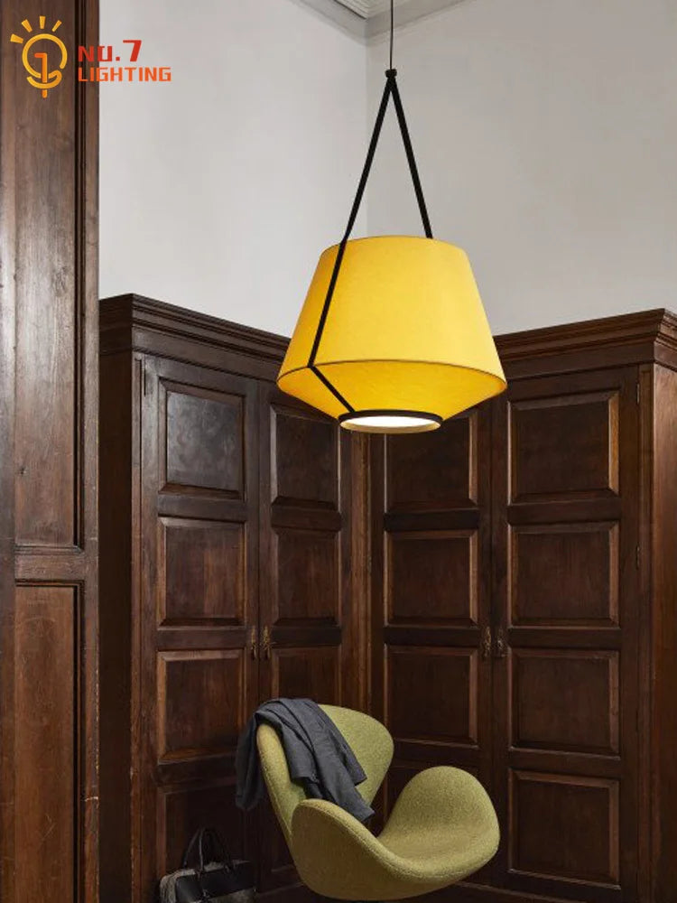 Afralia™ Fabric Art Decor Pendant Lights LED E27 Vintage Wall Lamp for Living Room