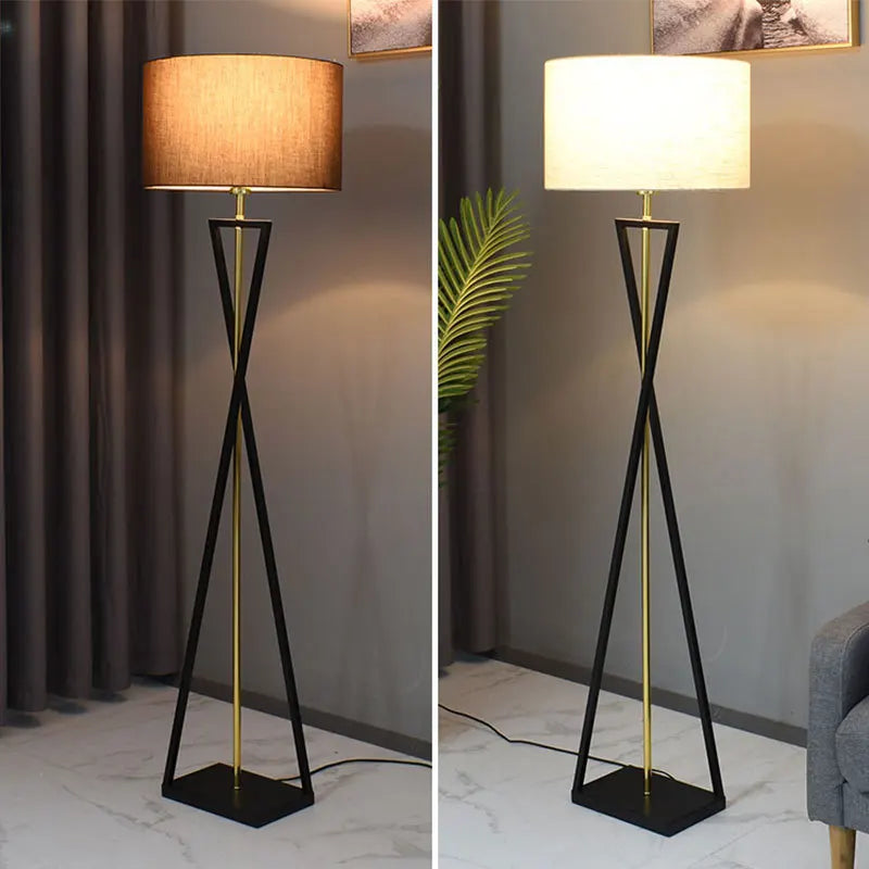 Afralia™ Modern Iron Stand Lamp for Home Decor with LED Night Light