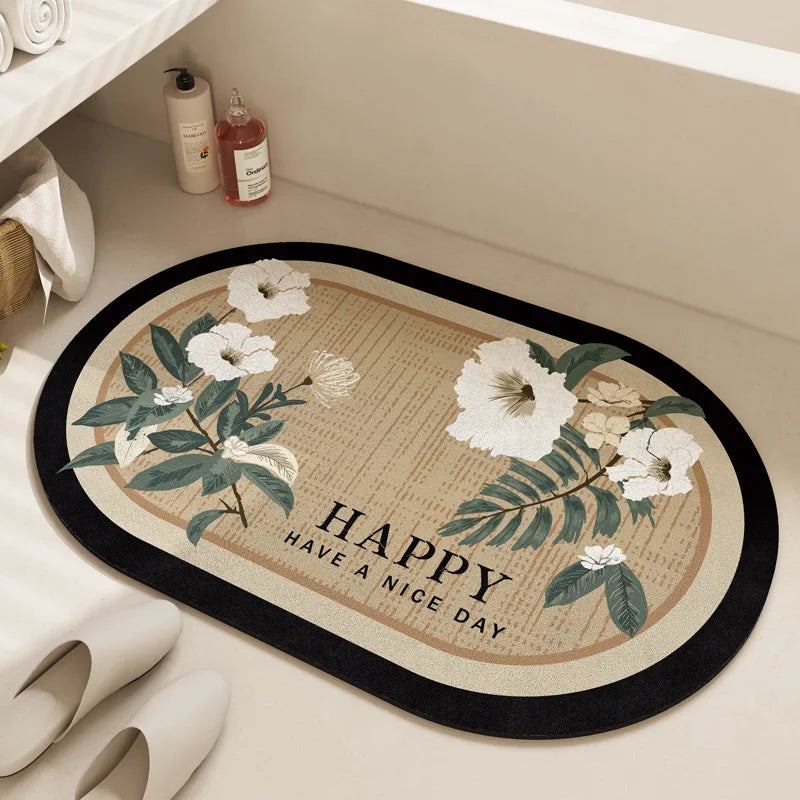 Afralia™ Velvet Bathroom Mat: Soft, Non-slip, Super Absorbent Bath Rug for Quick Drying