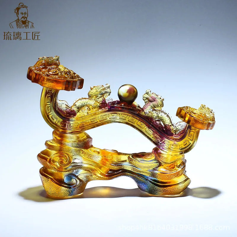 Afralia™ Pearl Glass Ruyi Ornament: Good Living Room Decoration, New Home Gift