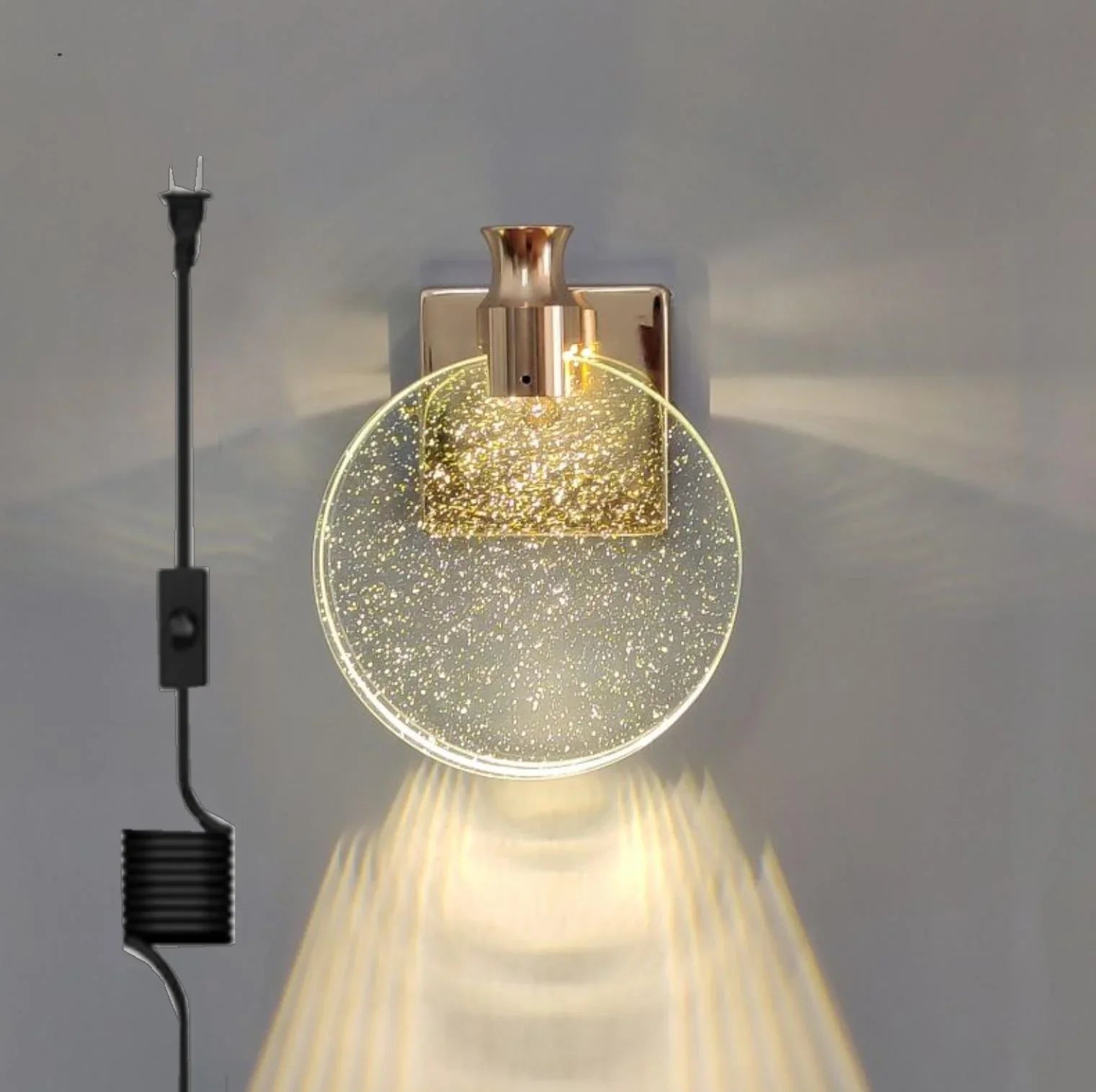 Afralia™ Crystal Glass Gold LED Wall Lamp for Modern Luxury Lighting in Living Bedroom Bedside Aisle