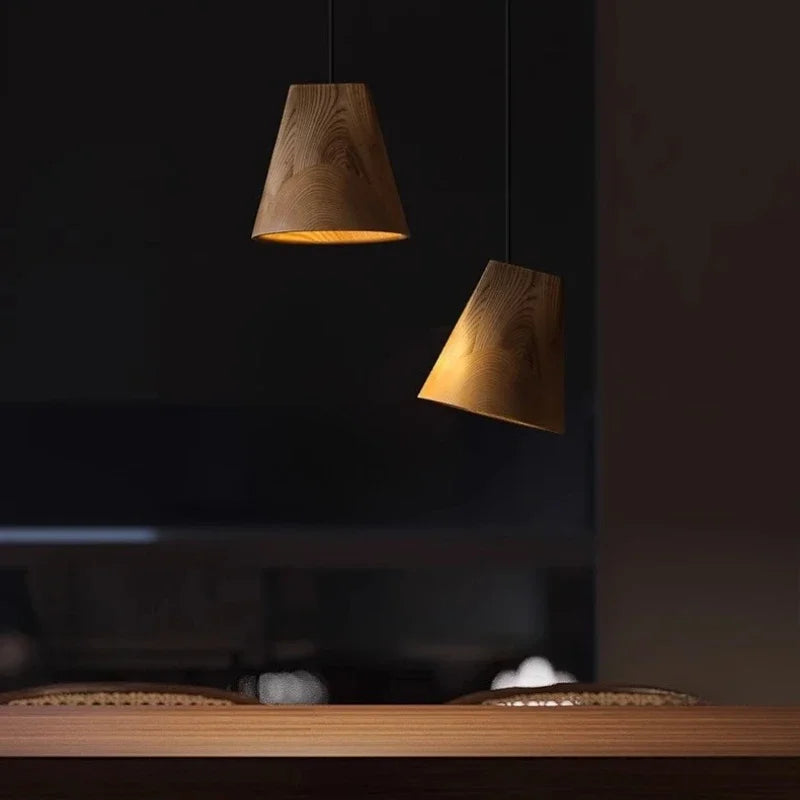 Afralia™ Adjustable Wooden Chandelier for Dining, Living Room & Staircase