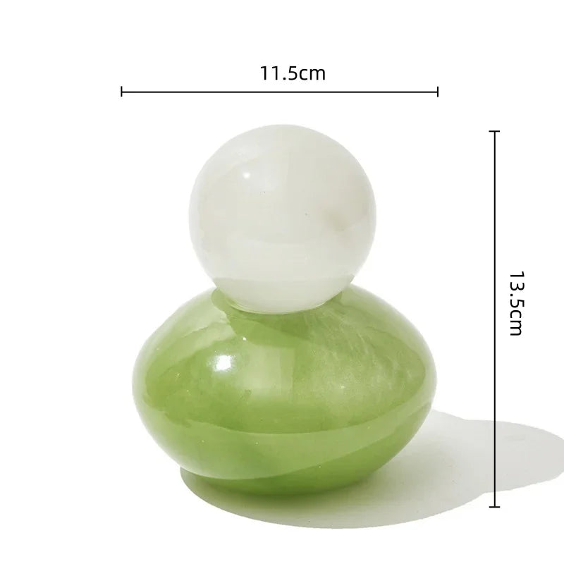 Afralia Geometric Sphere Glass Vase with Lid, Desktop Storage Container