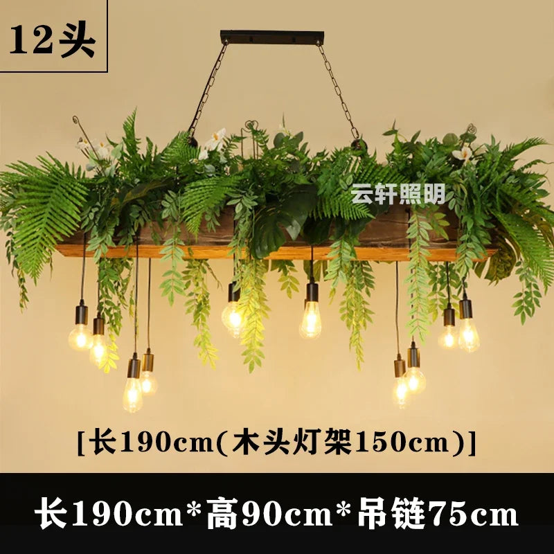Afralia™ Retro Garden Pendant Light: Pastoral Industrial Style with Green Plants