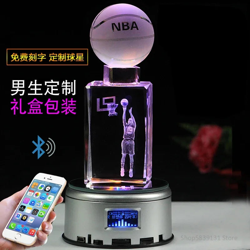 Afralia™ Crystal Lights Basketball Table Lamp for Bed Room Decor