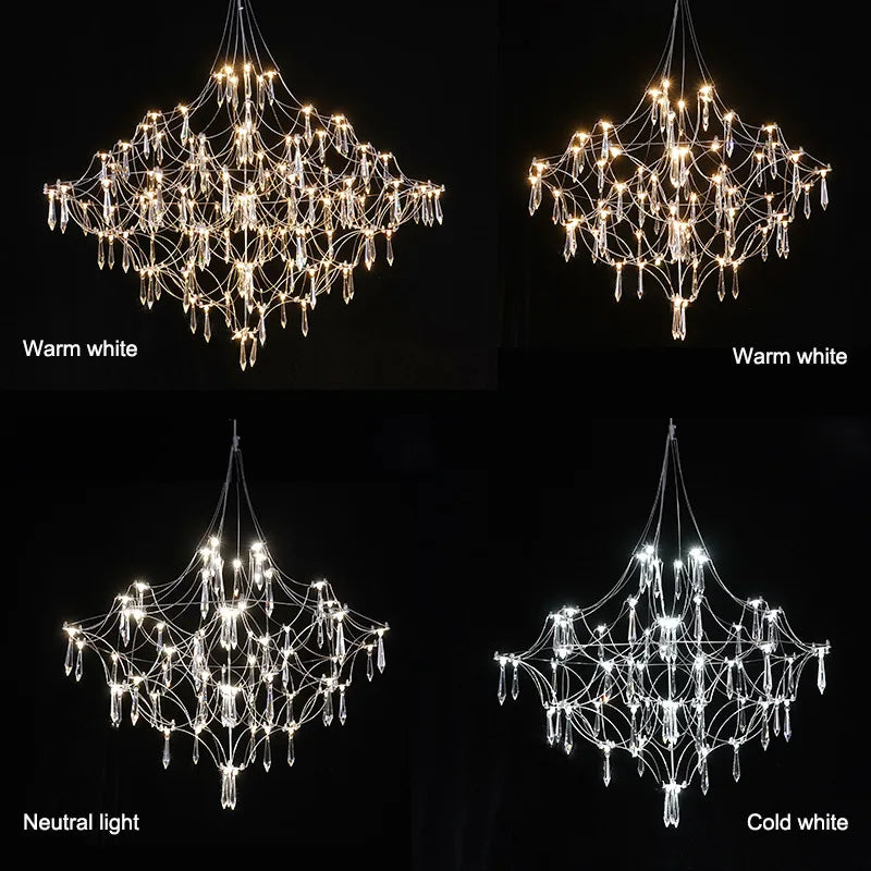 Afralia™ Firefly Crystal Chandelier Modern Suspension Design for Living/Dining/Bedroom