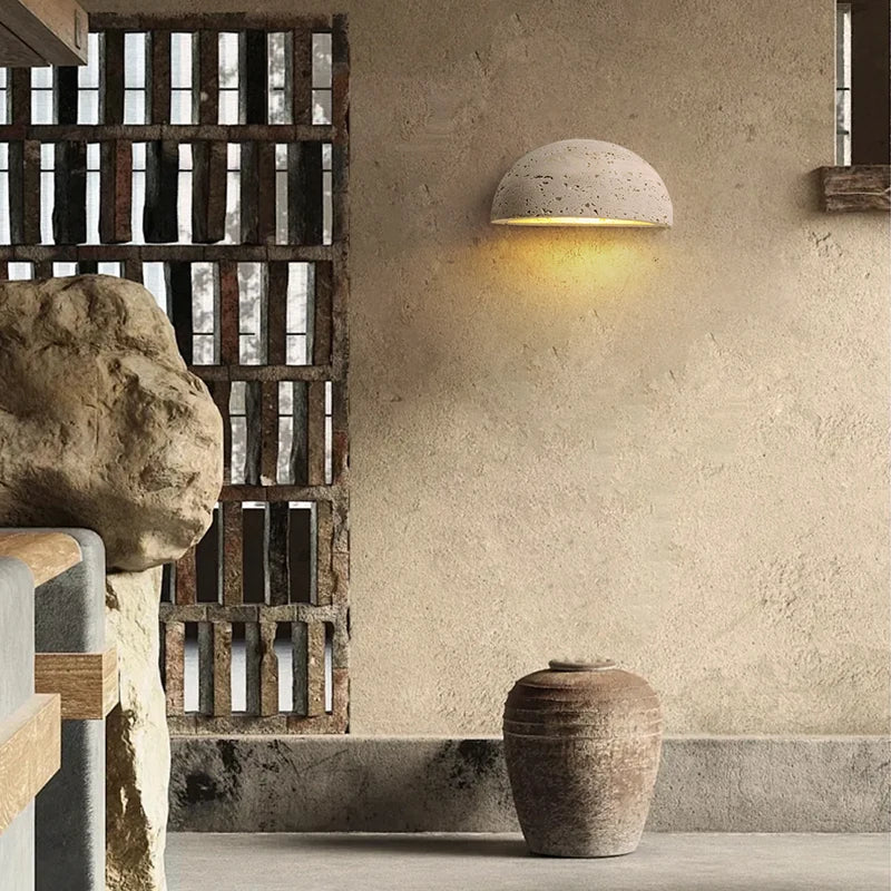 Afralia™ LED Travertine Wall Light - Natural Yellow Ambiance for Aisle, Study, Porch