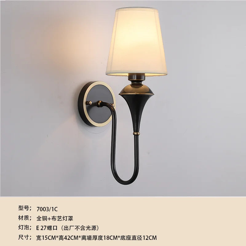 Afralia™ Copper Glass LED Wall Sconce, Black/Gold Luxury Minimalist for Living Room & Bedroom