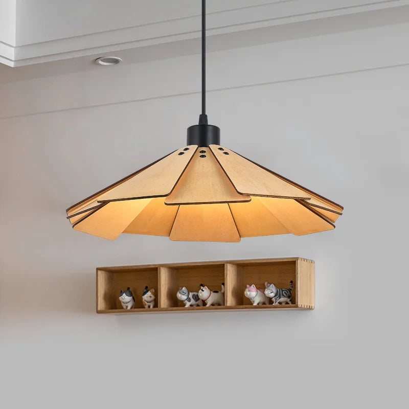 Afralia™ Wood Pendant Lamp: Wabi-sabi Style LED E27 DIY Hanging Light