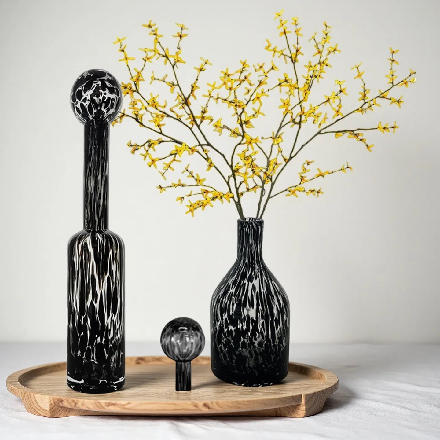 Afralia™ Leopard Print Glass Vase: Stylish Terrarium & Home Decor Accessory