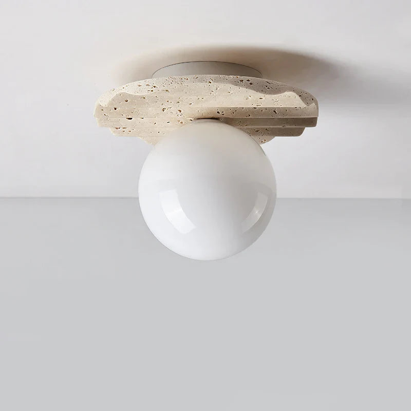 Afralia™ Natural Stone LED Ceiling Light | Modern Indoor Living Room Lamp