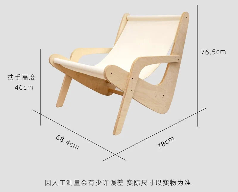 Afralia™ Canvas Recliner: Retro Mid-Ancient Designer Sofa Chair for Living Room & Balcony