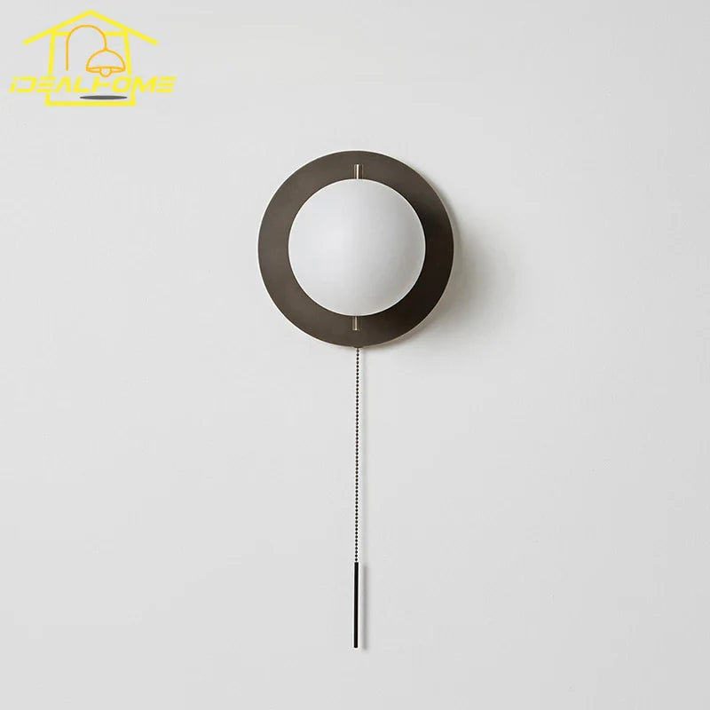 Afralia™ Black/Gold Ball Wall Lamp - Minimalist Iron Art Decor for Bedroom & Cafe